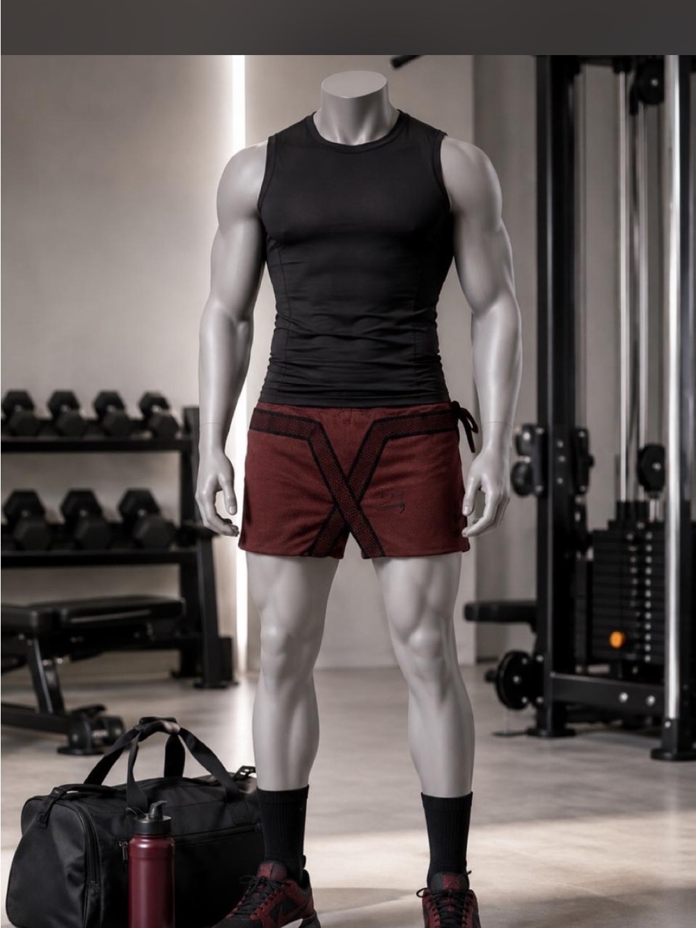 Nike Men's Athletic Shorts in Burgundy with Black Trim